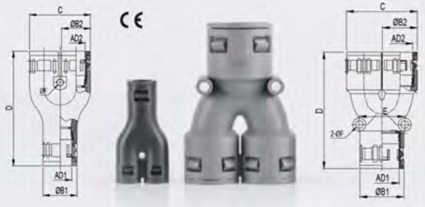 Фитинг тройник Y-образный полиамидный для тяжелых условий эксплуатации