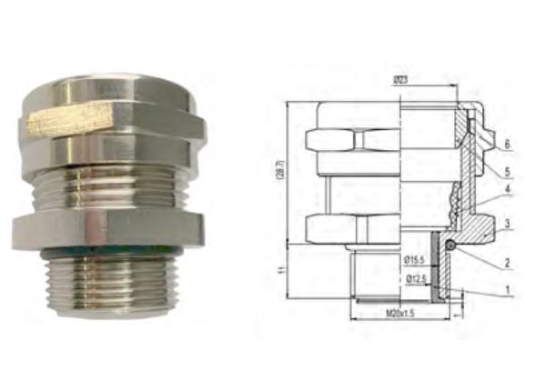 Фитинг для полиамидного гофрорукава в металлической оплетке