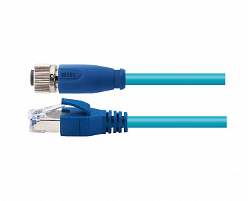 Цилиндрический соединитель-розетка/RJ45 (каб. сборка) M12-F04D-T/RJ45-T-1.5-PUR-Cat.5e 1630044024506