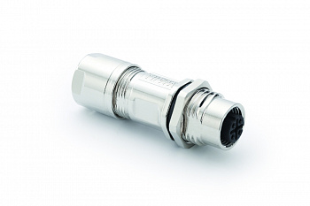 Цилиндрический соединитель-розетка M12-FC04D-CCT/R-M16-D8-SH 1630045202003