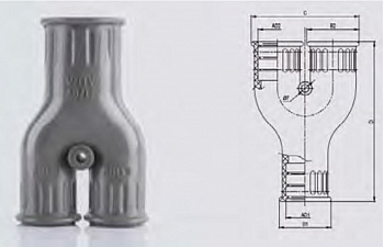 Фитинг-тройник Y-образный AD28.5/15.8x15.8, арт. WQY 28.5/2×15.8 G