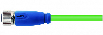 Цилиндрический соединитель-розетка с кабелем M12-F04D-T-1.5-PUR-PFN 1632044024081