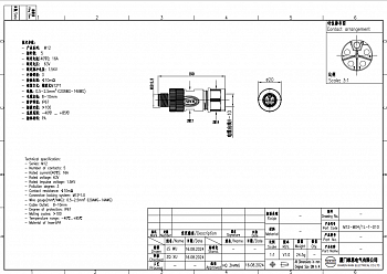 Цилиндрический соединитель-вилка M12-M04/1L-T-D10