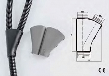 Фитинг-тройник V-образный открывающийся AD21.2/21.2/15.8, арт. SVY-212116G
