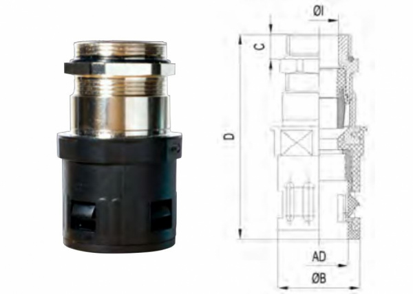 Фитинг прямой с пережимом