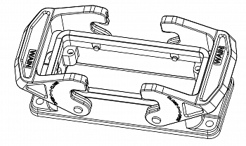 Корпус соединителя - блочная часть H16B-BK-2L/PSE 1110163481001
