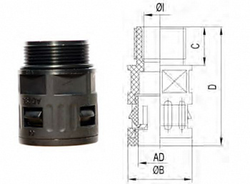 Фитинг прямой M12/AD13.0, арт. WQG-M12B/AD13.0