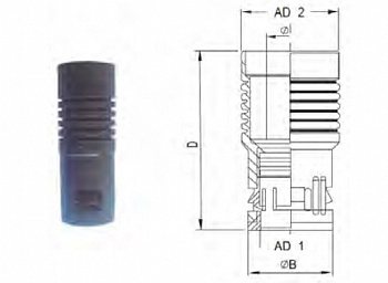 Переходник для гофрорукава AD21.2/AD54.5, арт. WQGR-54.5/21.2G