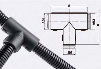 Фитинг-тройник T-образный открывающийся AD13.0/10.0/15.8, арт. SVT131016B 