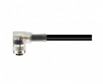 Цилиндрический соединитель-розетка с кабелем M12-F04A-S-5.0-PVC-LED1 1630045024006